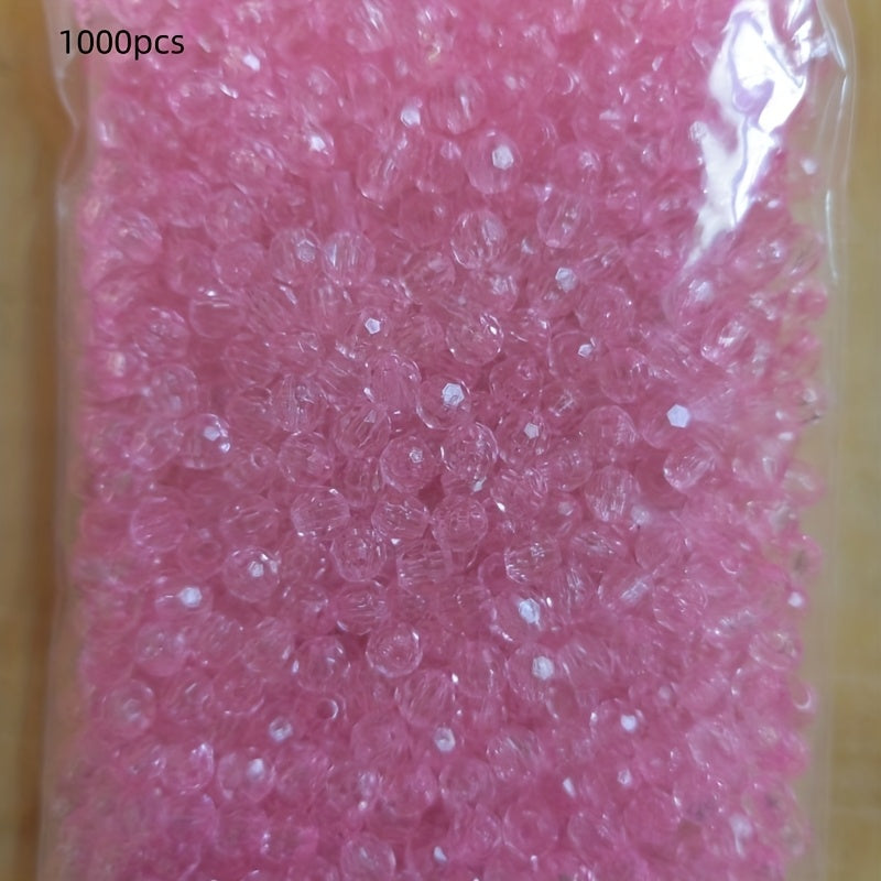 1000 piezas de cuentas de esquina de acrílico transparente de 6mm para bricolaje, joyería y decoración del hogar