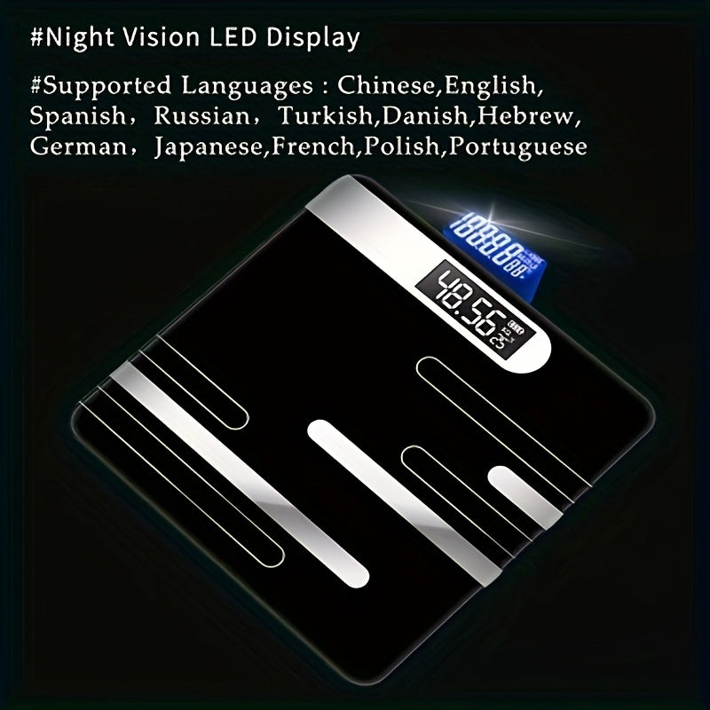 1 dona minimalist moda raqamli vazn o‘lchagich LCD displey bilan, batareya bilan ishlaydi, hammom uchun ideal.