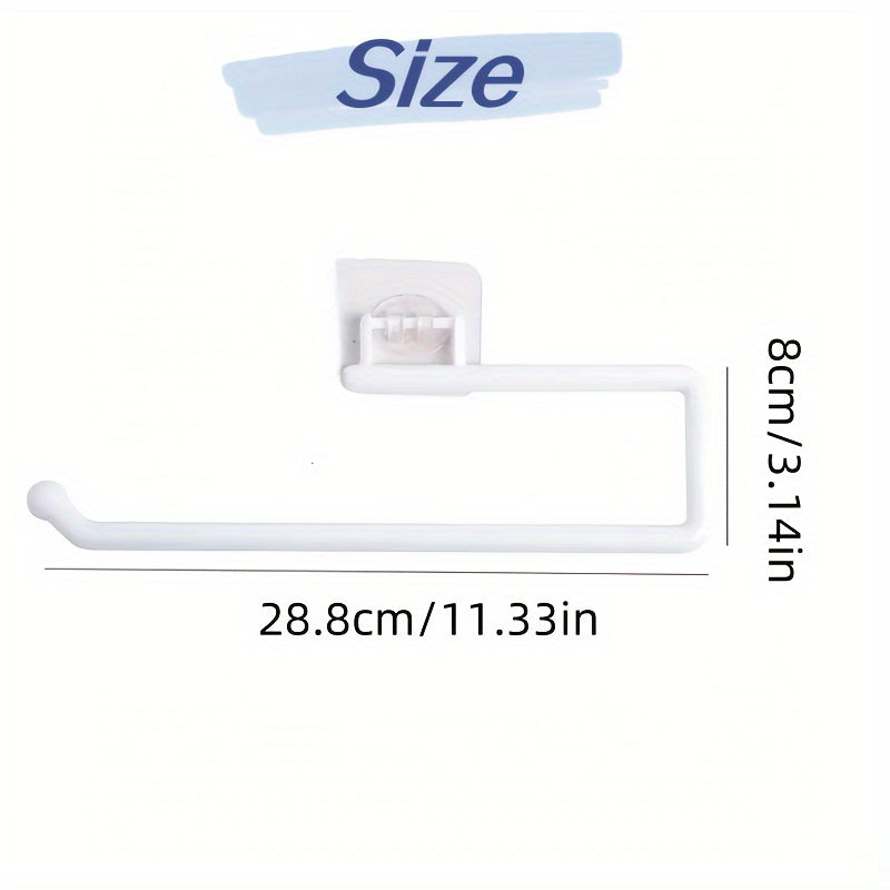 Wall-Mounted or Freestanding Plastic Kitchen Paper Towel Holder Self-Adhesive No Drilling