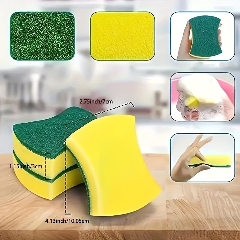 12 or 24 Pcs Dishwashing Sponge Wipes Kitchen Cleaning Brushes Scouring Pads
