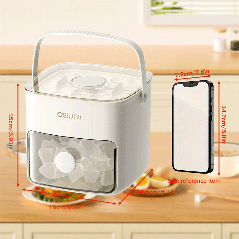 Portable Handheld Ice Maker Compact Square Ice Cubes 22.68KG/24H for Cocktails and Beverages