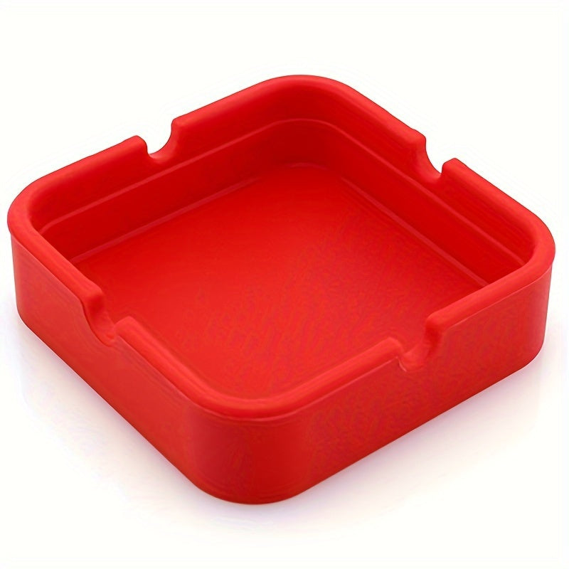 Unisex Silicone Square Ashtray Solid Color Anti-Drop Ash Storage Box