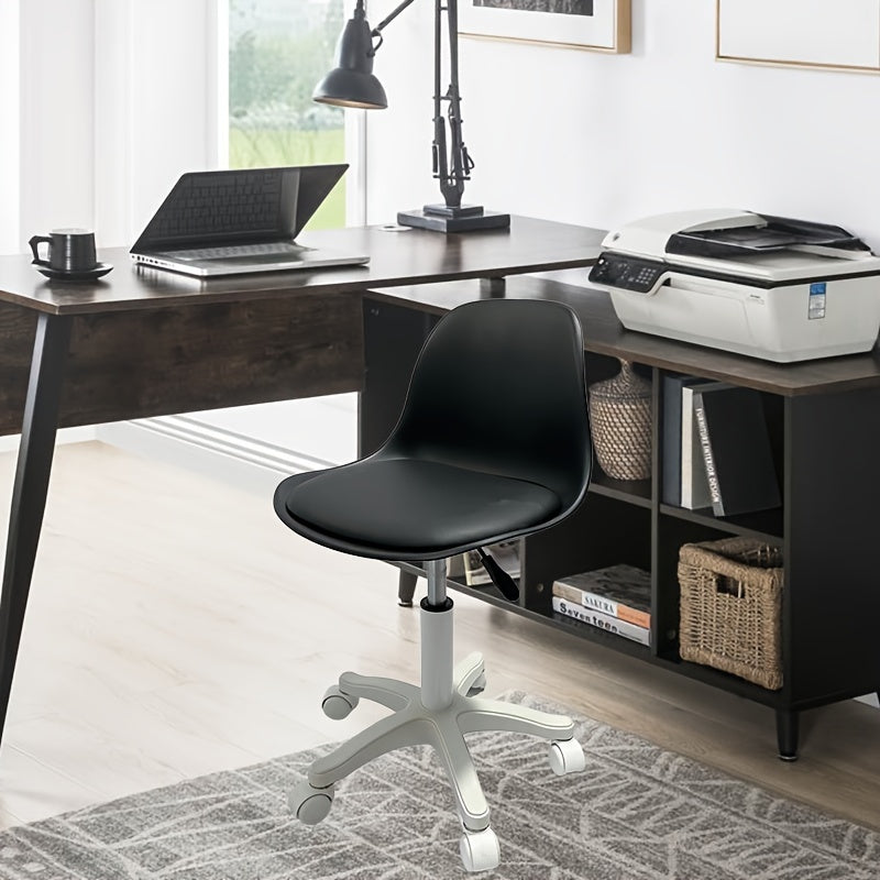 Современное регулируемое офисное кресло с поворотным механизмом, спинкой-веретеном, губчатой подушкой, каркасом из твердых пород дерева