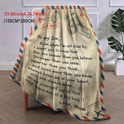 All-Season Flannel Throw Blanket for Couch Bed Travel with Encouraging Messages