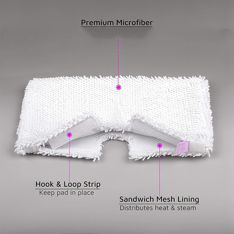Four Pack Microfiber Replacement Pads for Steam Mops, Washable, Durable