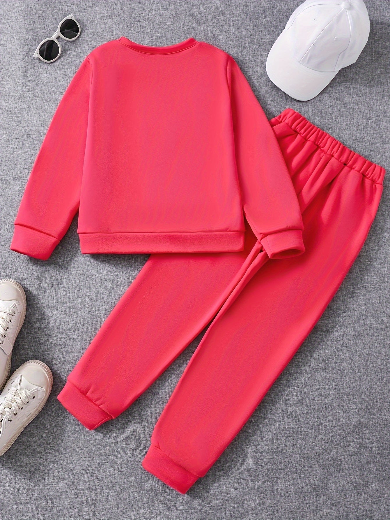 Girls' 2-Piece Outfit Set Long Sleeve Polyester Casual Spring Fall Outdoor Wear