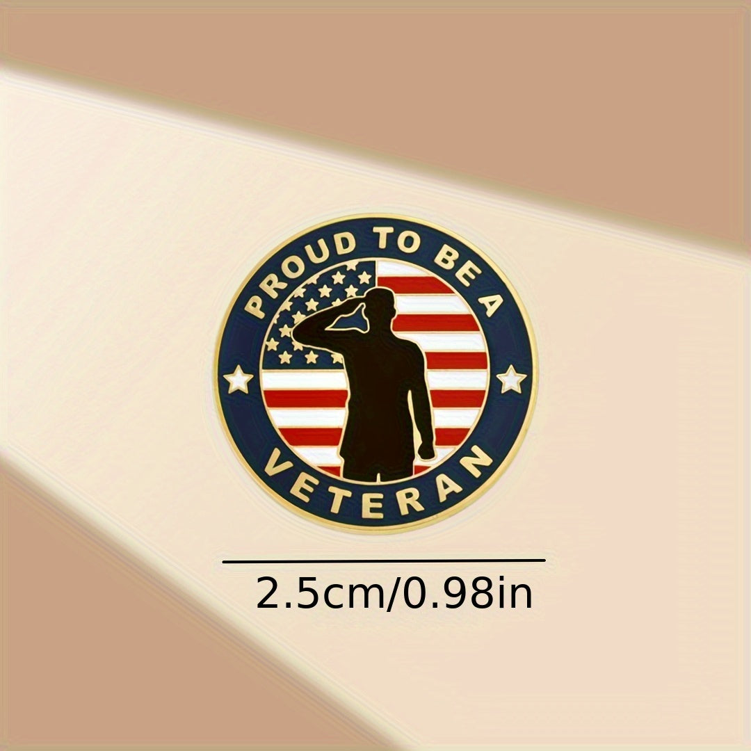 10 dona Veteran Memorial Lapel Pin Badges to'plami, Ayollar uchun Vintage Alloy Dumaloq Pinlar