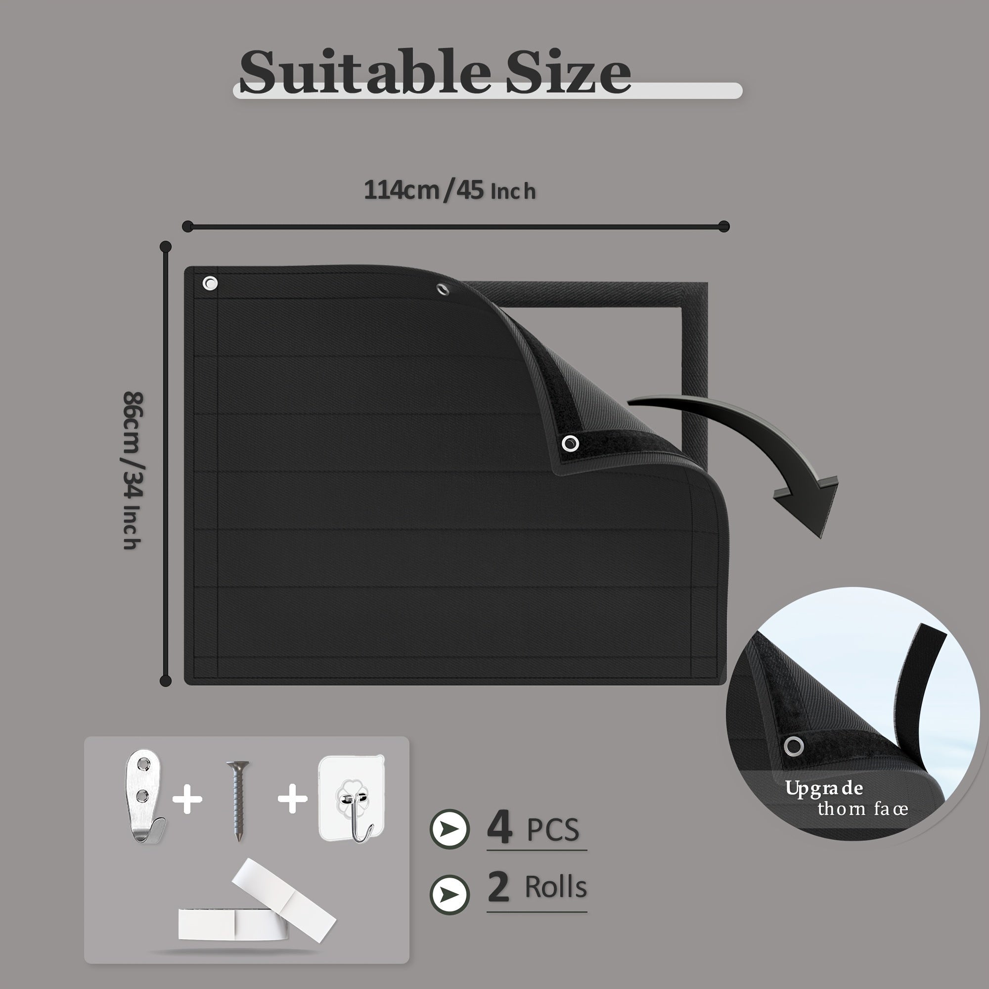 Black Fireplace Cover Indoor Use Flame Retardant Oxford Fabric Heat Loss Prevention