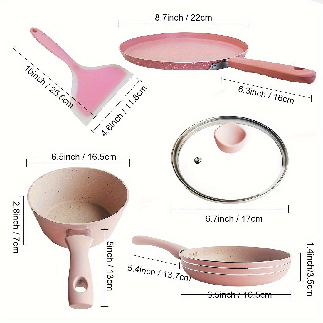 Pink Mini Cookware Set for One with Pots, Pans, and Utensils