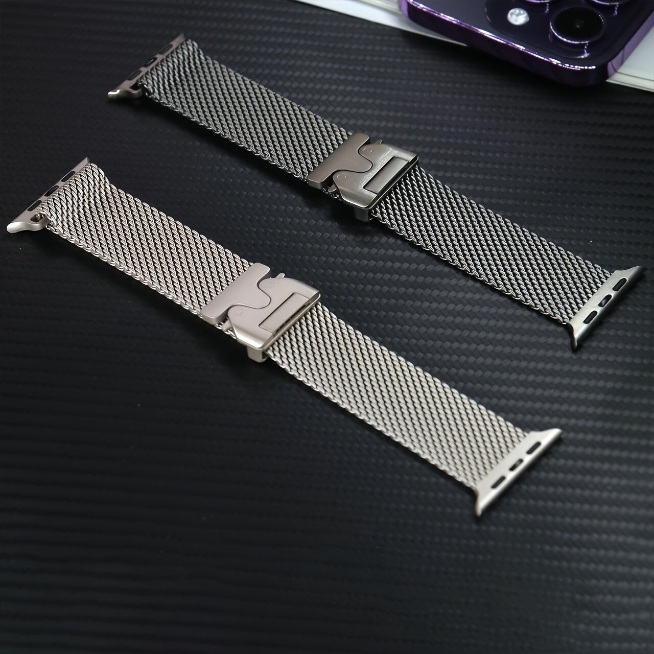 Correa de malla Milanesa de acero inoxidable para reloj Apple Watch resistente al agua, duradera y segura