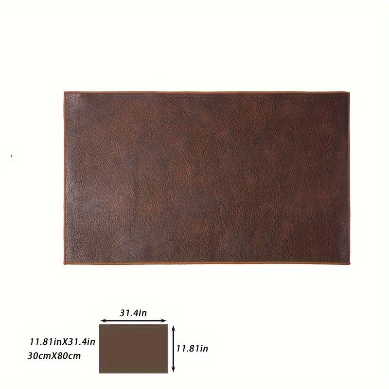 Waterproof Faux Leather Double-Sided Table Runner in 4 Sizes for Home Decor