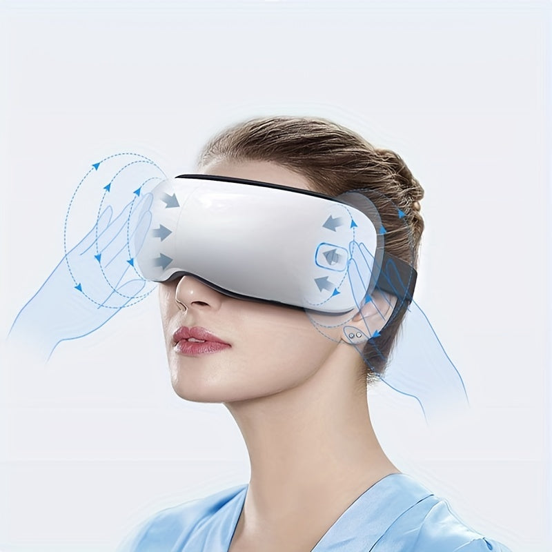 Cordless Eye Massager with Heat Air Compression Vibration Noiseless Mask