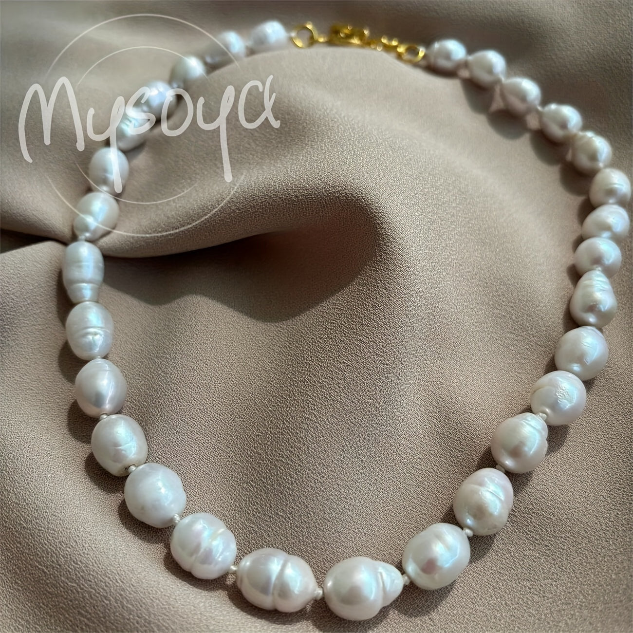 Handcrafted Baroque Pearl Necklace with 10-12mm Natural Freshwater Pearls Gift Box Jewelry