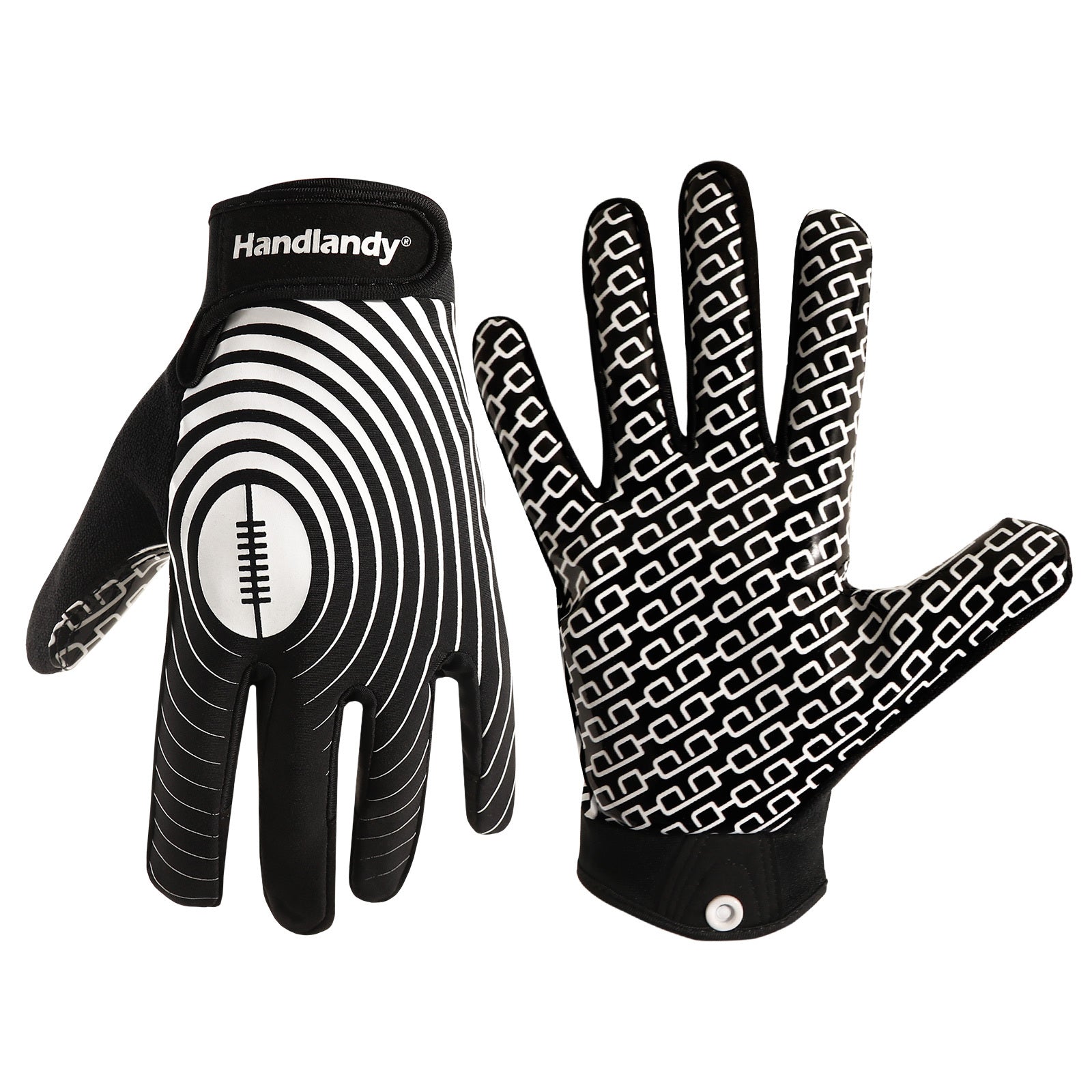 Adjustable Football Gloves with Sticky White and Gold Receiver Palms