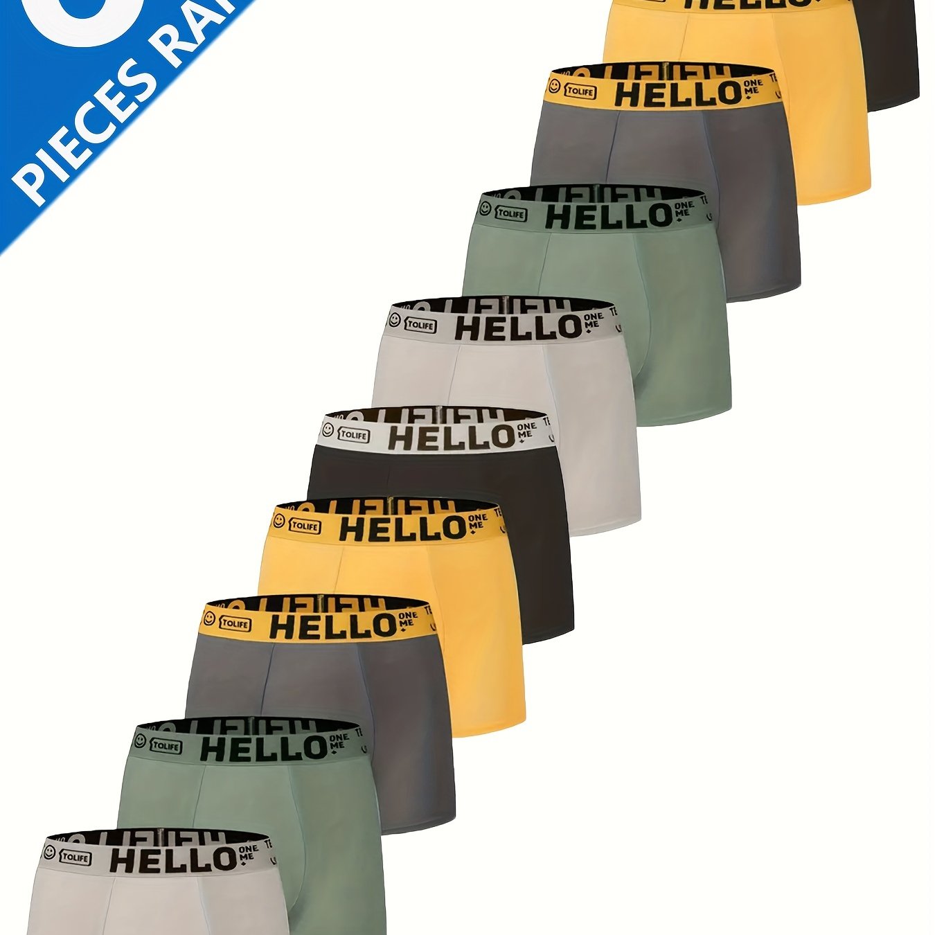 Men's Boxer Briefs 6-Pack Breathable Polyester Quick-Dry Comfortable Fit