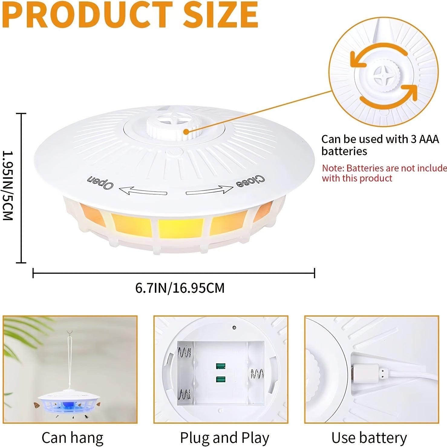 Indoor Flea Trap ABS Material USB Powered Pest Control Light