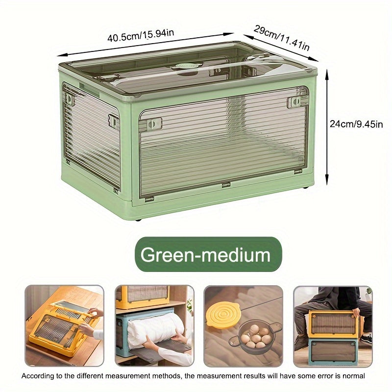 Caja de almacenamiento plegable transparente para ropa, juguetes y mantas