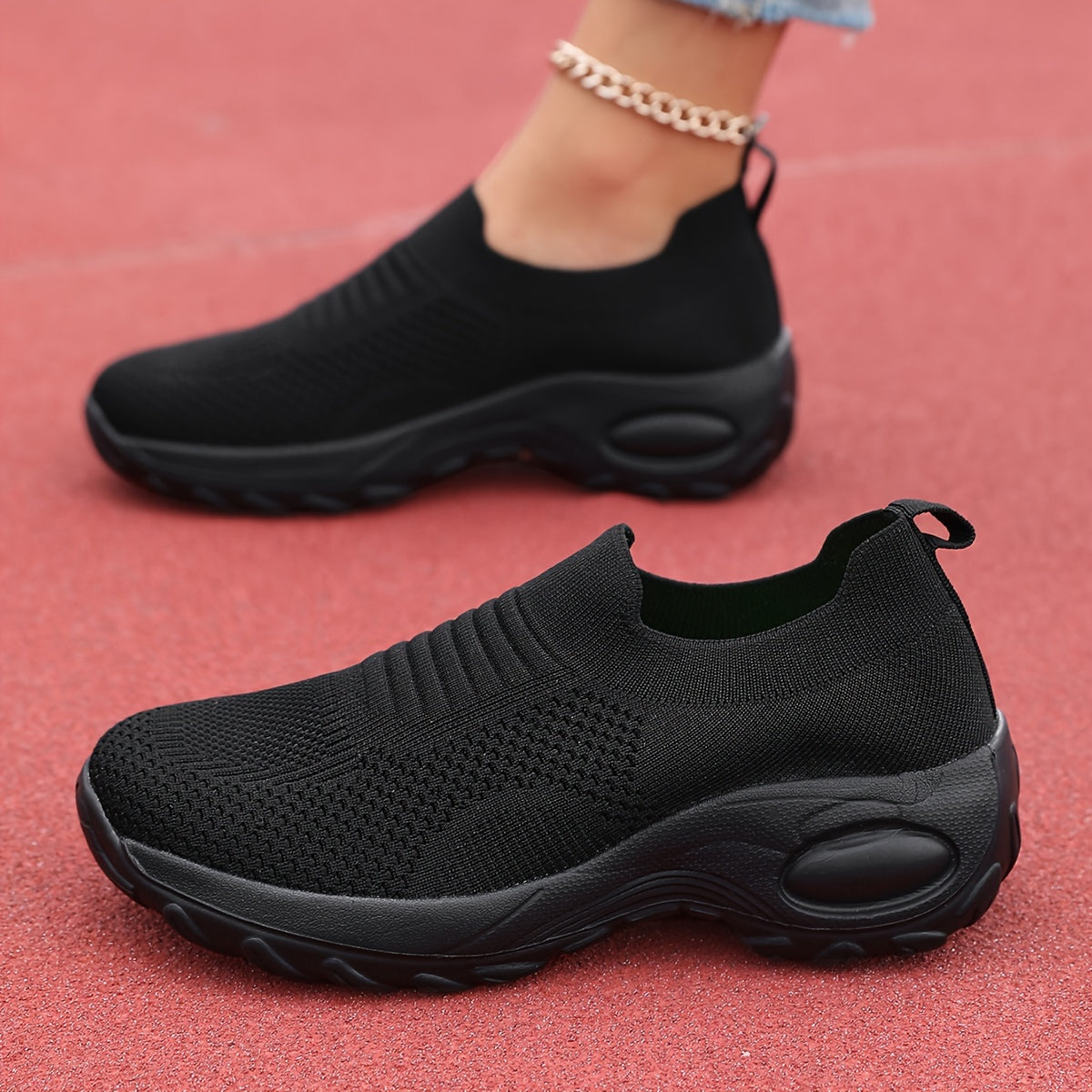 Women's Breathable Slip-On Sneakers with Embroidered Detail and Durable MD Sole