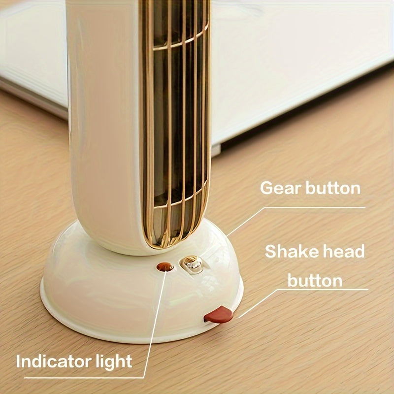 USB-Powered Oscillating Tower Fan White for Kitchen Bedroom Office