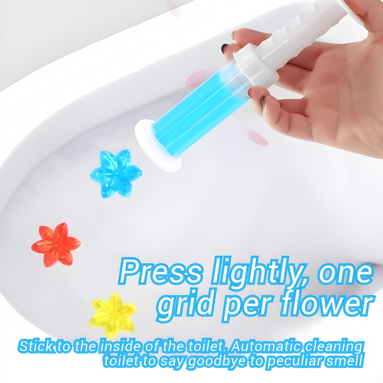 Toilet Cleaner Kit with Sticks Flowers Brush Deodorizer All-in-One Cleaning