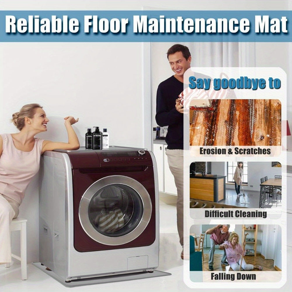 Silicone washer drip tray, 68.58x68.58 sm, yopishqoq bo'lmagan, suv o'tkazmaydigan pan, quritgich va kir yuvish mashinasiga mos, shovqinni kamaytiruvchi pol himoyachisi, oson tozalanadi, teshiksiz dizayn.