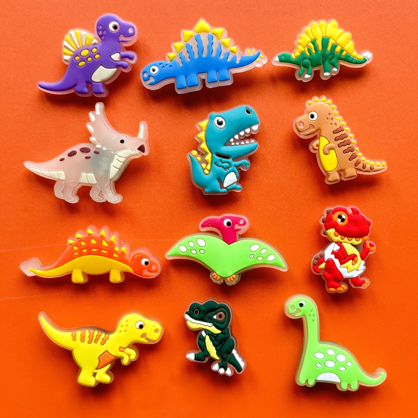 12Pc Glow-in-the-Dark Dinosaur Toys Sets for Kids, Durable Party Gift