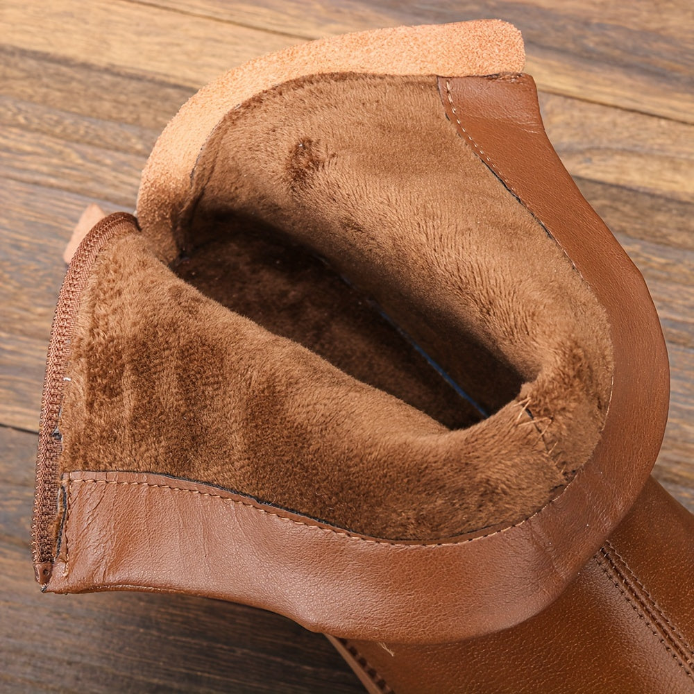 3429 Новые осенние и зимние женские ботинки с толстой подошвой, прямой цилиндрический дизайн