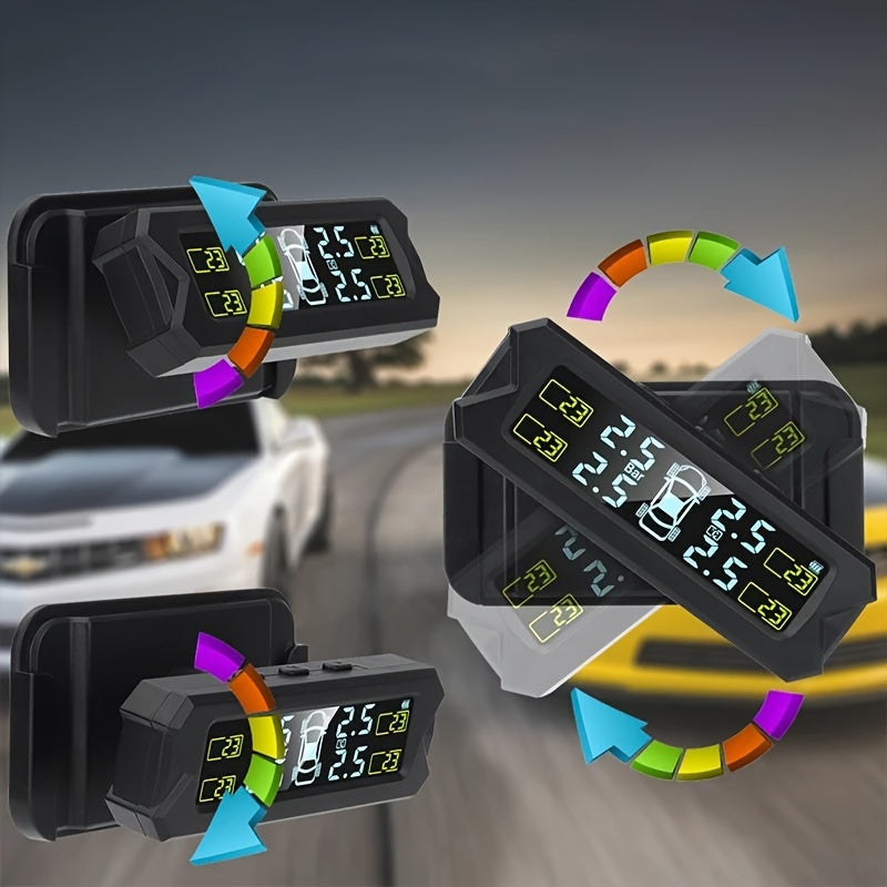 Solar-Powered Tire Pressure Monitoring System for Vehicle Wheel Gas Pressure