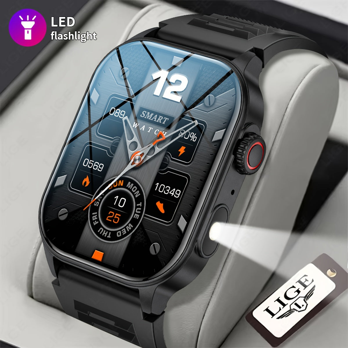 Smartwatch Wireless 5.2 2.01 Inch Screen Sleep Monitoring Step Counter Voice Assistant