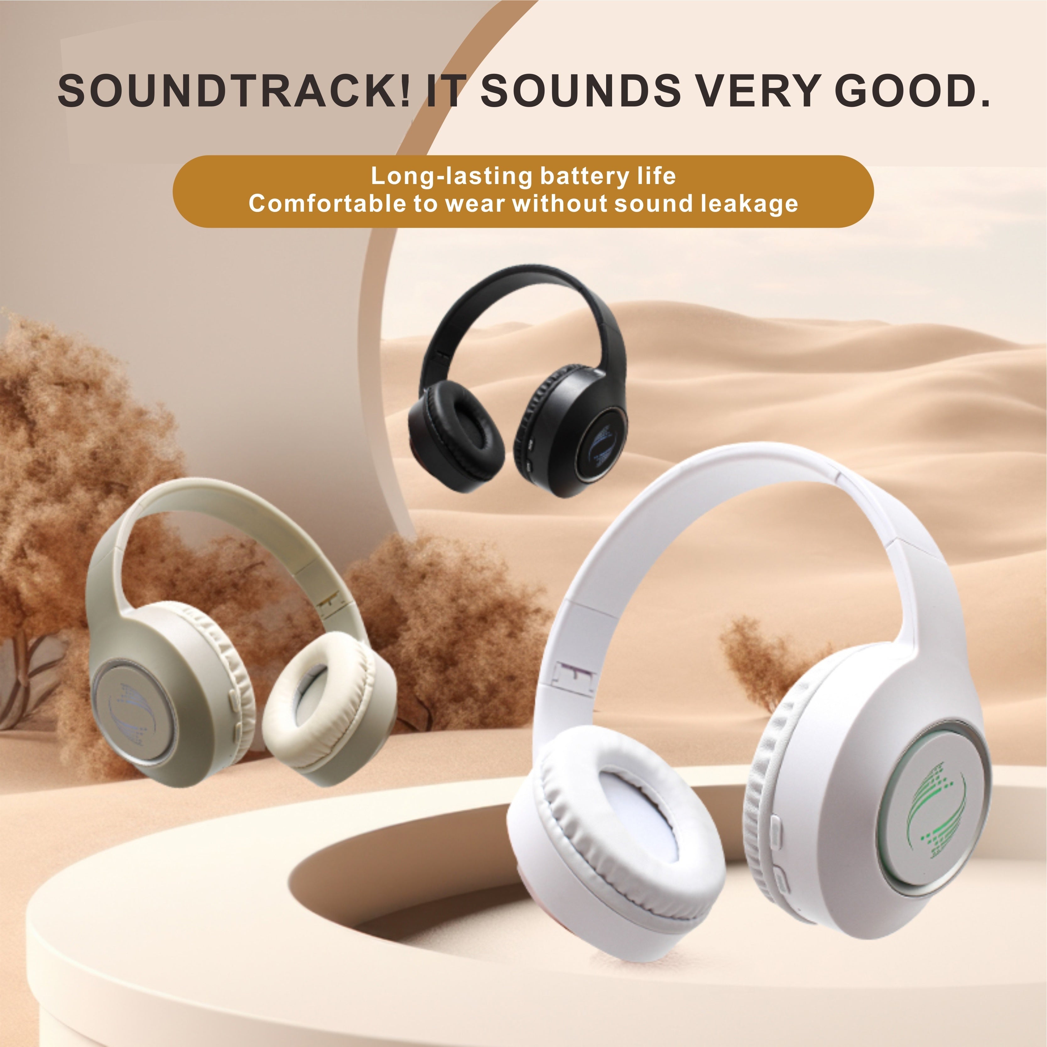 Wireless Over-Ear Headphones with LED Lights Long Battery Life High Fidelity Stereo for Gaming Running Adults