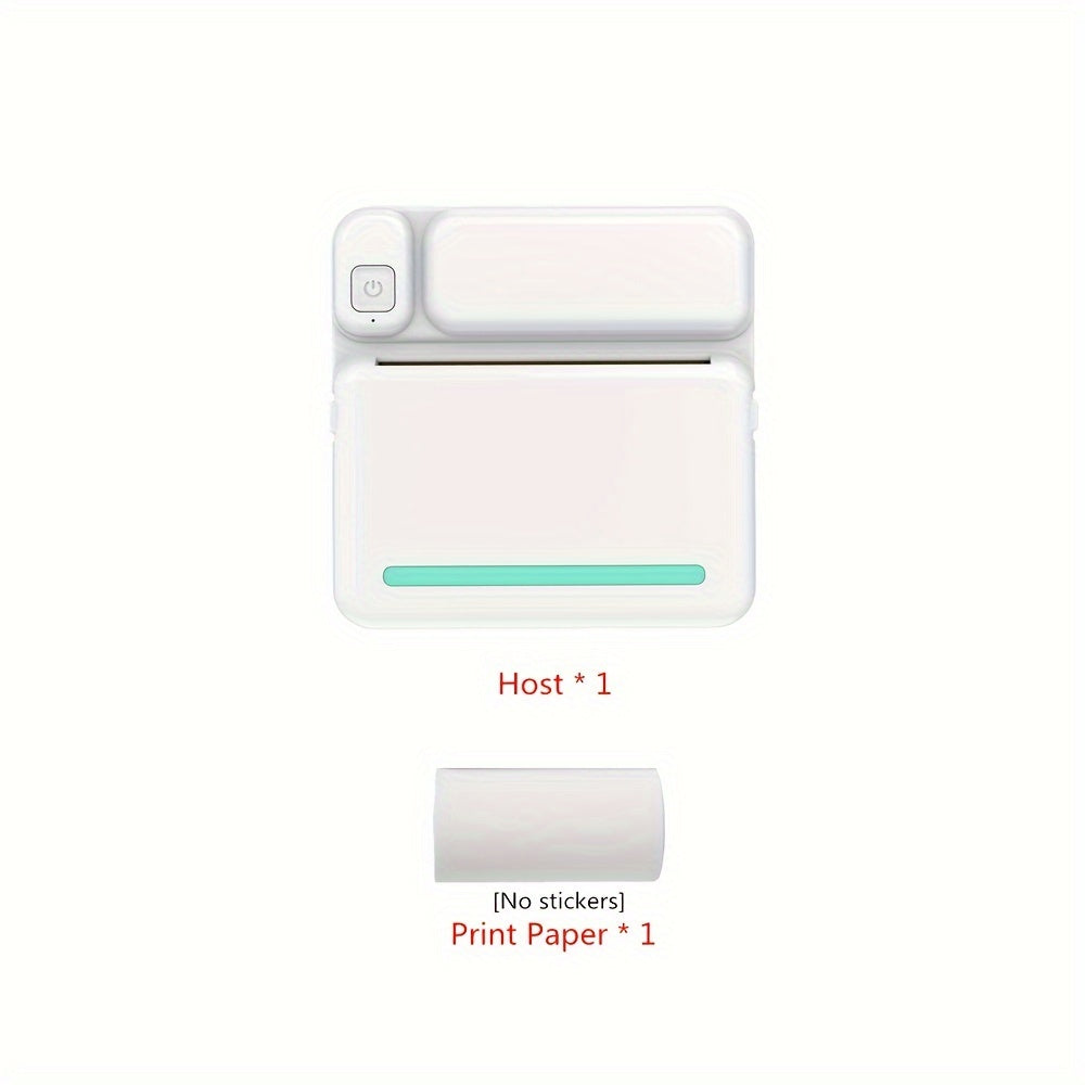 Portable Wireless Mini Printer for Smartphones Monochrome Photo Notes Memo