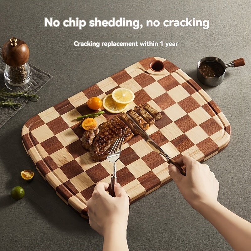 Checkered Walnut Wood Cutting Board for Meat Cheese Bread Veggies