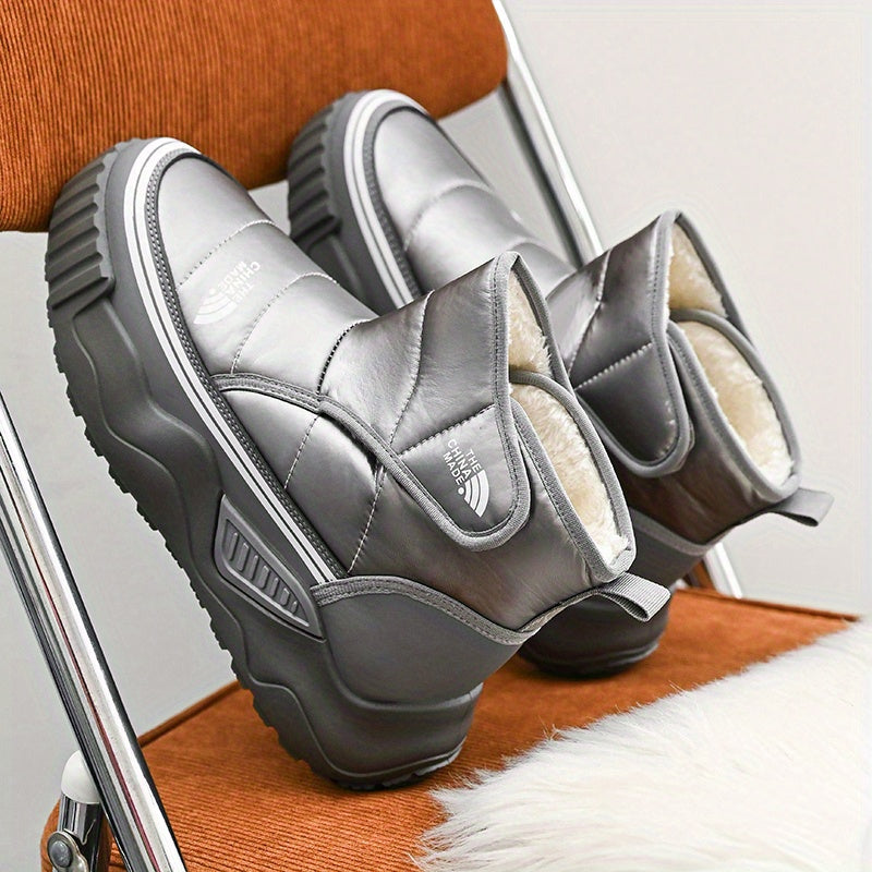 Women's Winter Slip-On High-Top Snow Boots PU Cover EVA Sole All-Season Comfort