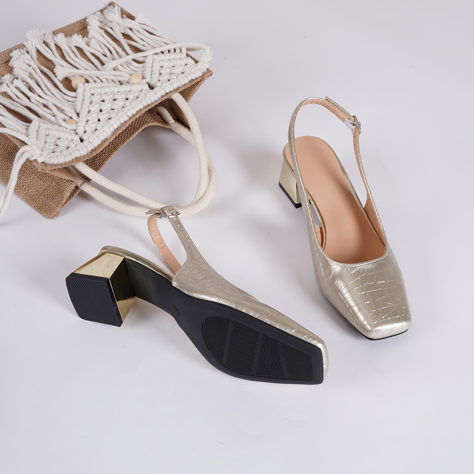 Women's Elegant Square Toe Heels for Four Seasons Fashion