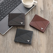 Men's Faux Leather Wallet Business Card Holder Black Large Capacity Portable Gift