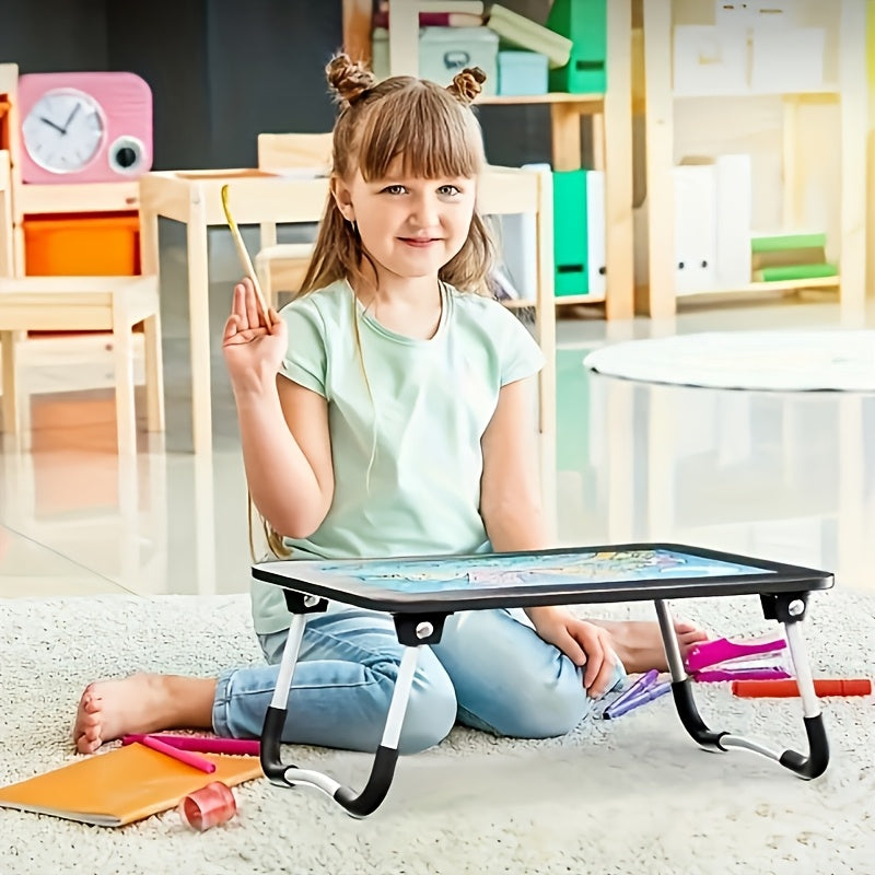 Черный деревянный регулируемый складной стол для ноутбука для использования в кровати или на диване