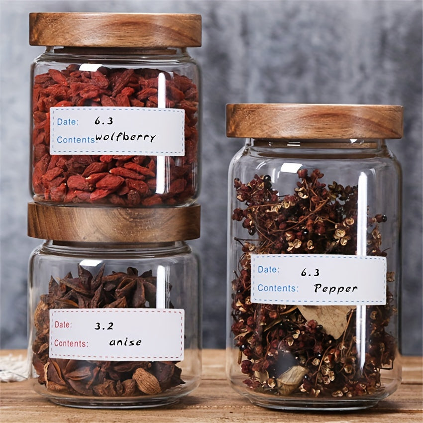 125 Pieces Kitchen Labels for Food Storage Containers and Jars in Blue and Red