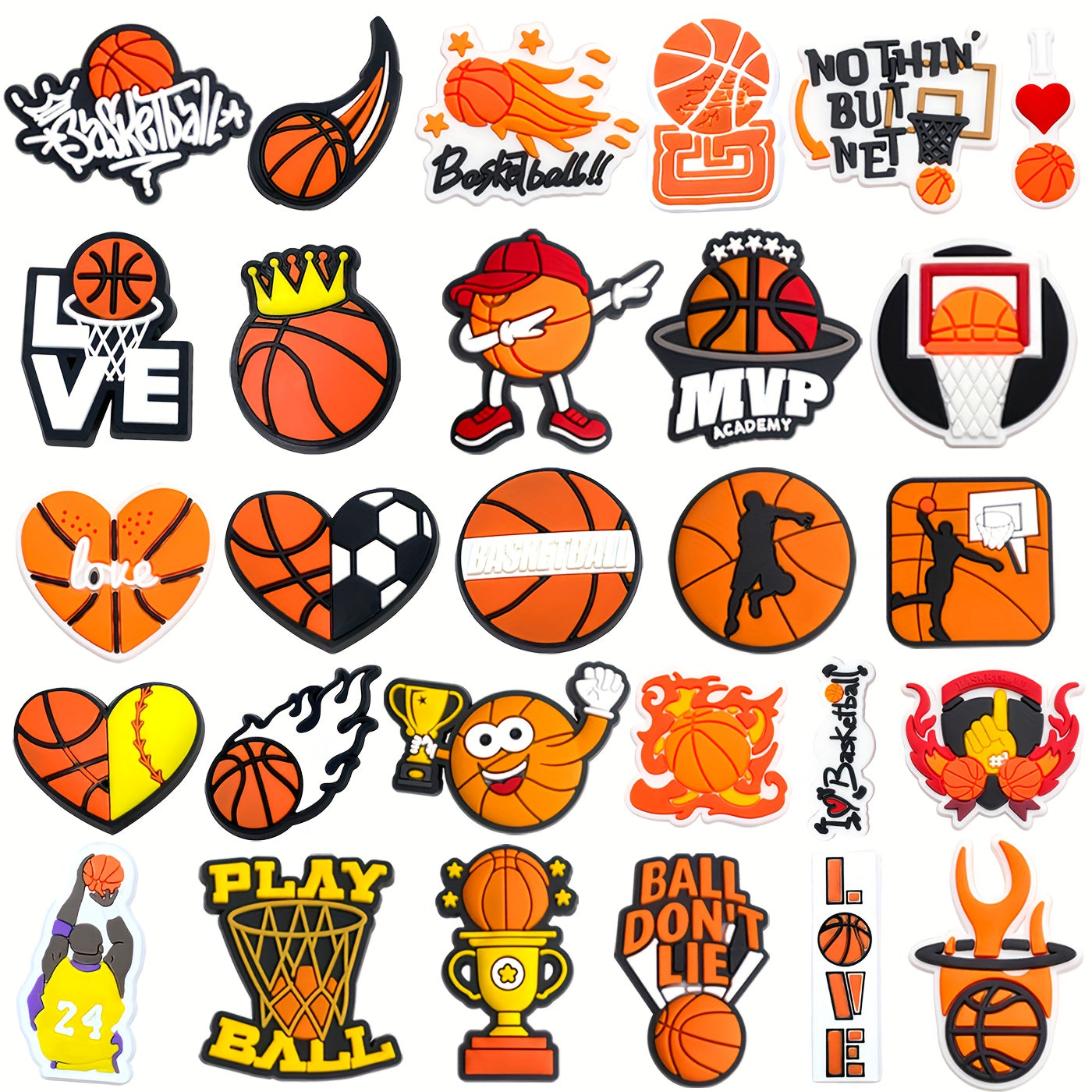 Unisex Plastic Basketball Shoe Charms DIY Accessories for Sandals and Slides