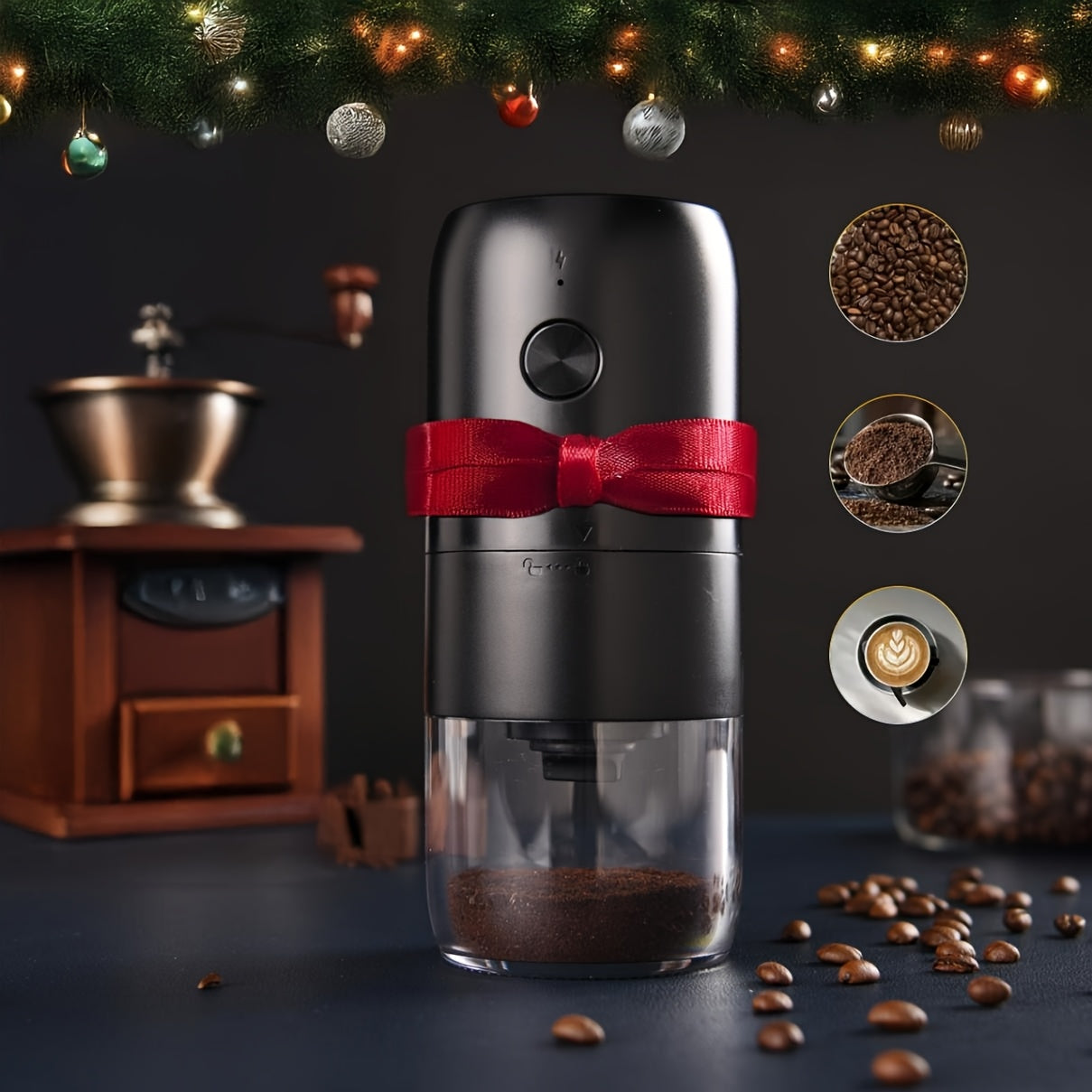 Moslashuvchan maydalash qalinligi, 2 tezlik rejimi va xavfsiz kuchlanish bilan portativ USB quvvatli elektr qahva maydalagich. Uy, sayohat, tabiatda va ofisda foydalanish uchun ideal. Dekorativ xususiyatlarga ega