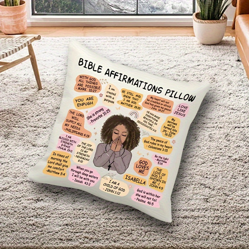 Double-Sided Affirmations Pillow Cover Decorative Cushion for Sofa Bed Chair Car 45cm