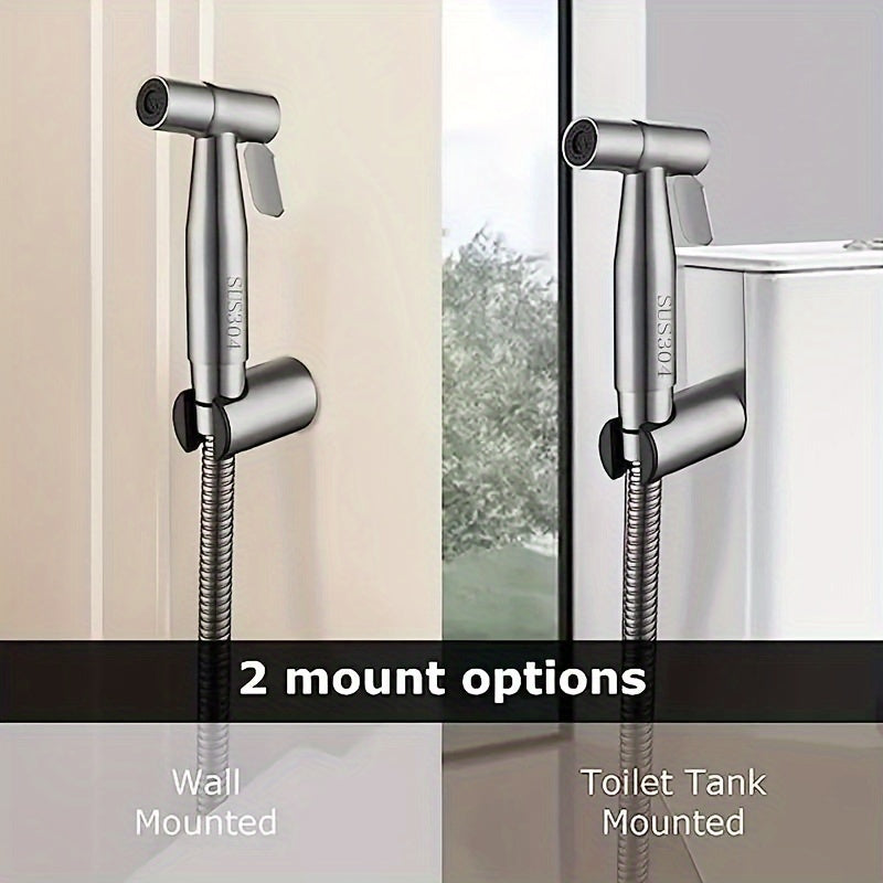 Stainless Steel 3-Piece Shower Head Set with Handheld Bidet and Tub Attachment