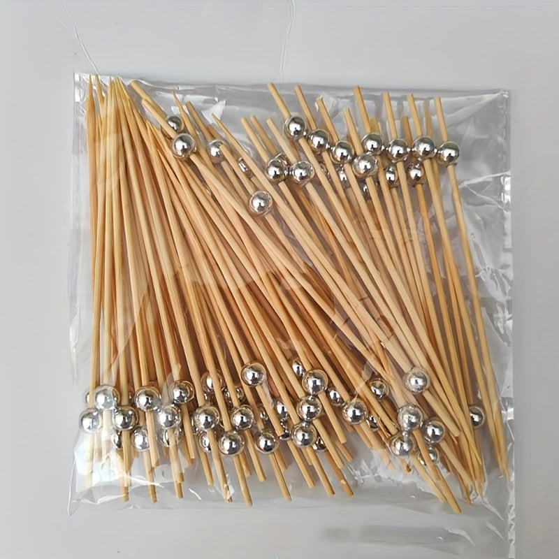 Handmade Bamboo Cocktail Picks for Appetizers Fruit and BBQ 4.7 Inches