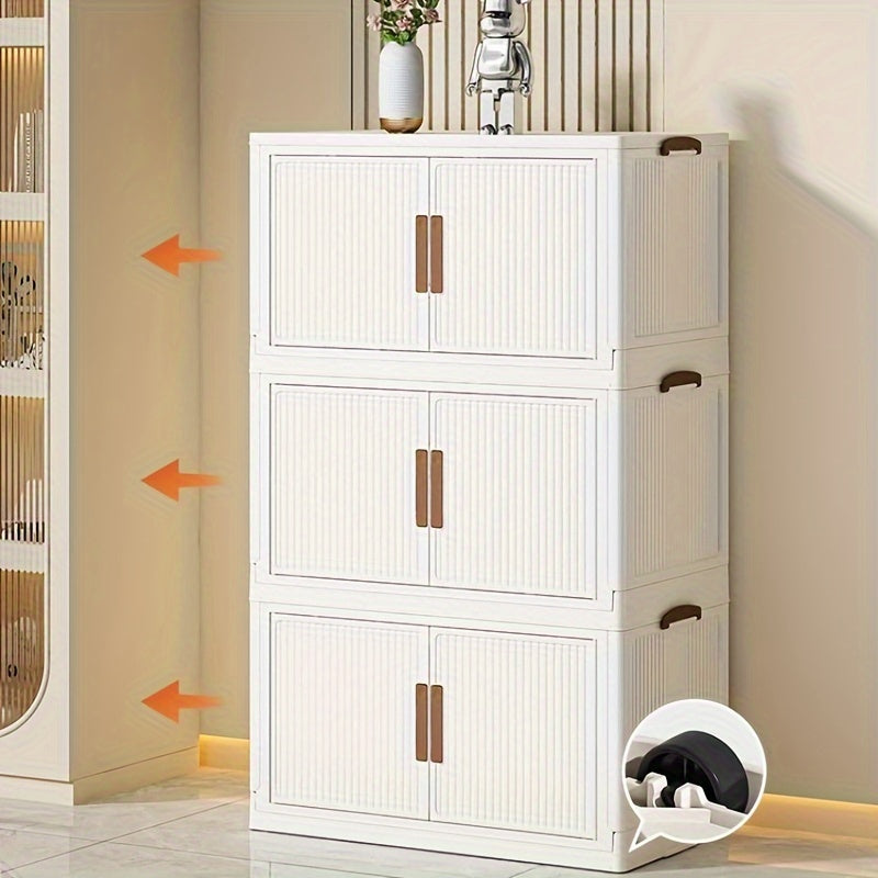 Foldable Plastic Storage Bin with 4/5 Tiers Large Capacity for Clothes Toys Books