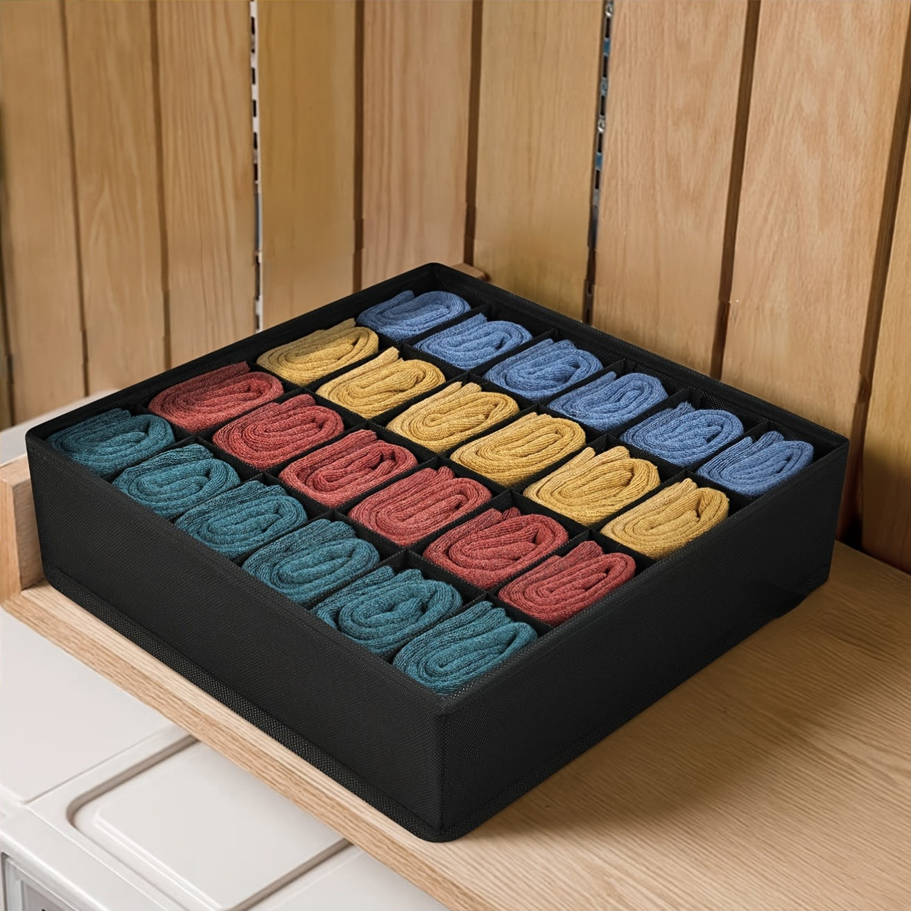 Clothes Organizer for Socks Underwear Ties and Ornaments Polyamide Solid Color Storage Box