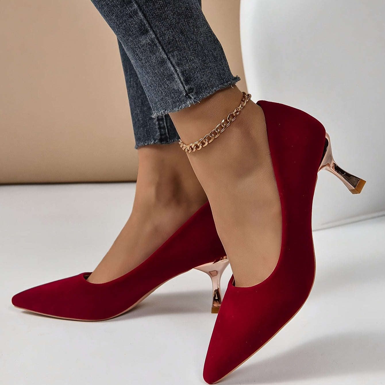 Women's Solid Color Point Toe Stiletto Heels for Wedding and Formal Occasions