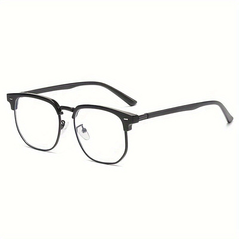 Men's Semi-Frame Sunglasses with Light-Induced Color-Changing Lenses Retro Style for Casual Wear
