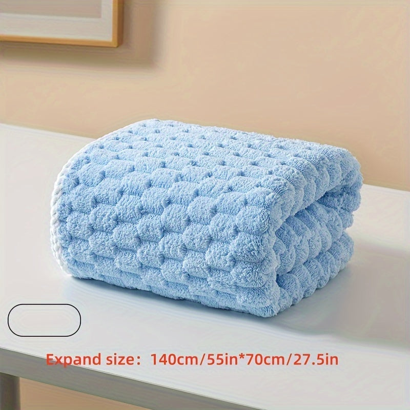 Space-Themed Plaid Microfiber Bath Towel Oblong 350gsm Quick-Drying Polyester Nylon