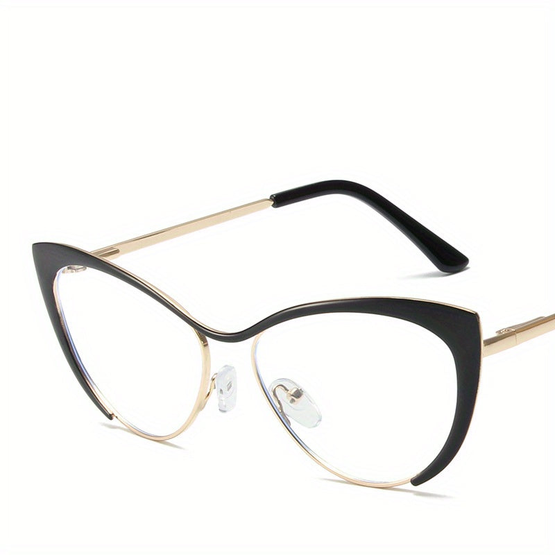 Women's Gold Cat Eye Glasses Small Frame Blue Light Reading Glasses