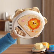 Cute Lion Cartoon Rattle & Hand Drum Toy - Bolalarda ushlash kuchini oshirish uchun ajoyib, Halloween va Rojdestvo uchun mukammal sovg'a, Bayram mavsumi uchun ideal.
