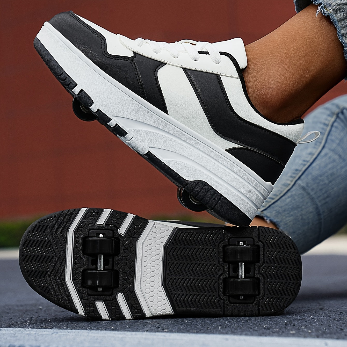 Children's Casual Sneakers with Detachable Roller Skates for Boys and Girls